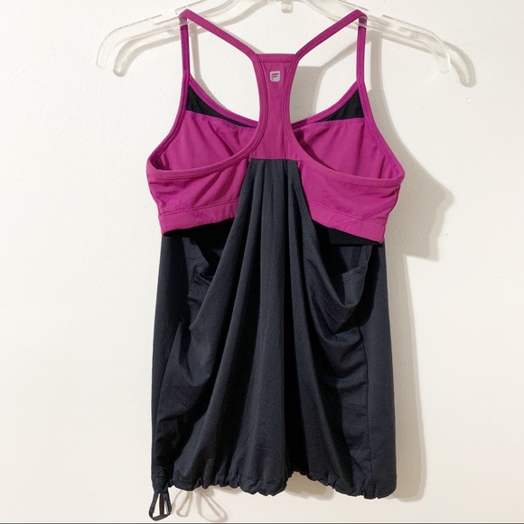 Fabletics Norwalk Built-In Bra Athletic Racerback Workout Top Strappy Tie at Hem - Picture 5 of 12